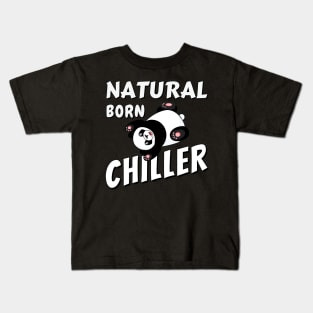 Natural born chiller - Cute sliding panda Kids T-Shirt